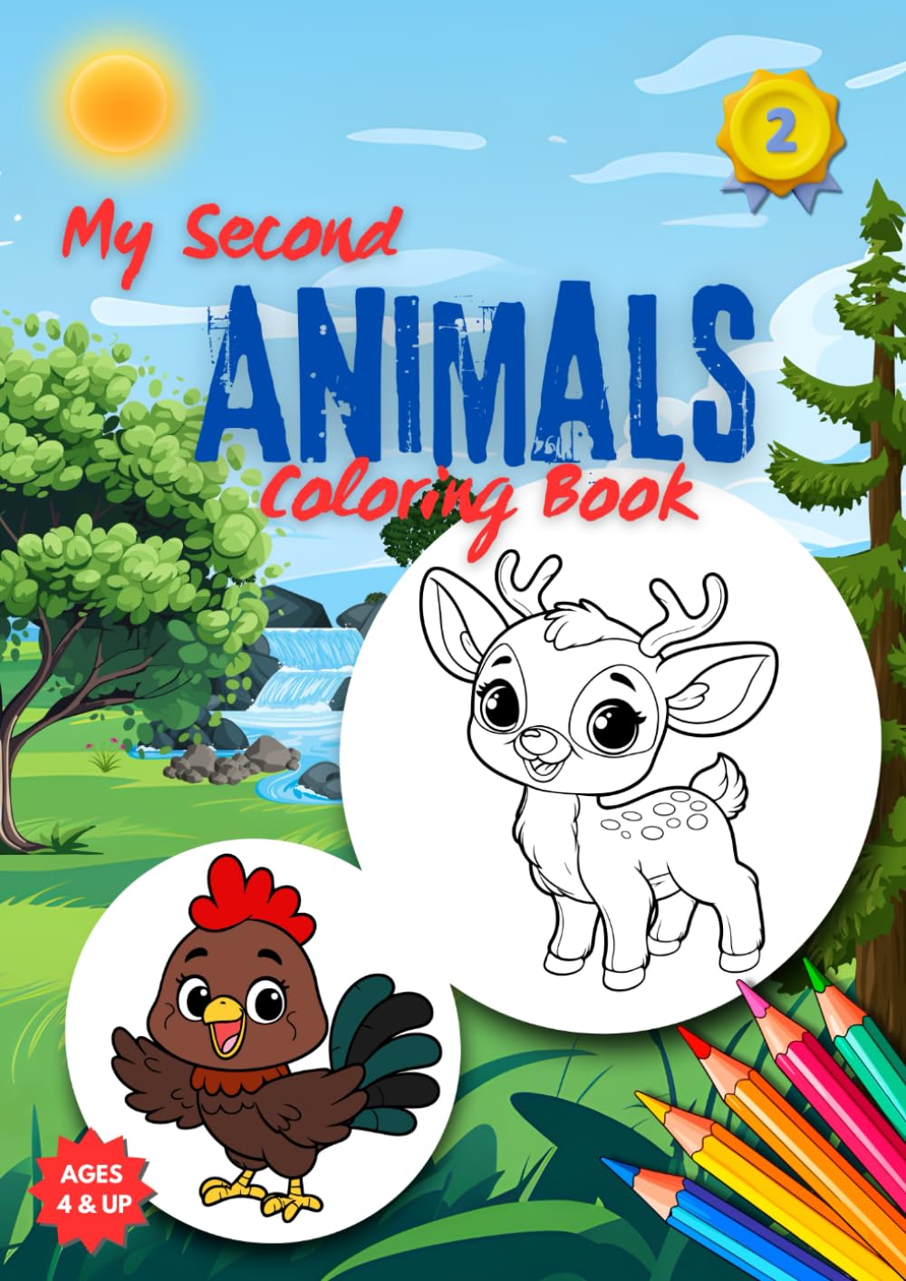 Cover of 'Animals Coloring Book with Samples 2'